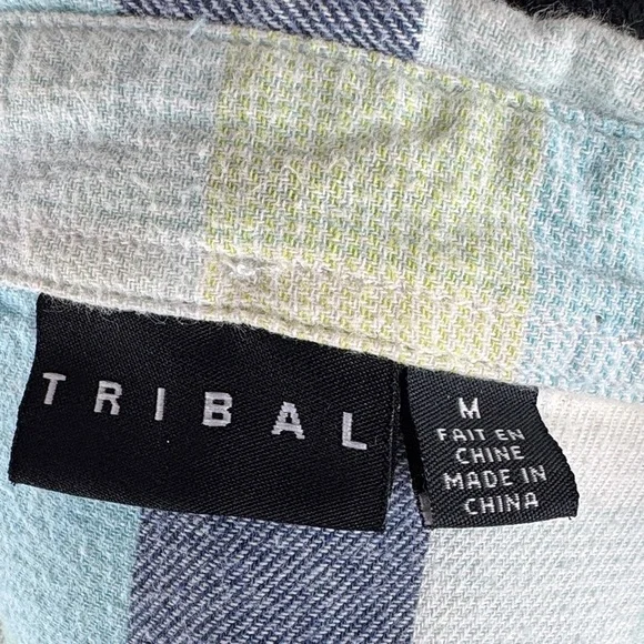 Tribal Long Sleeve Plaid Button-Up Shirt - Picture 4 of 7